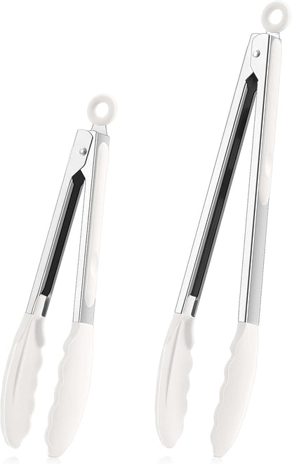 TeamFar Kitchen Tongs, Heat Resistant Silicone Tongs, Locking Design & by TeamFar