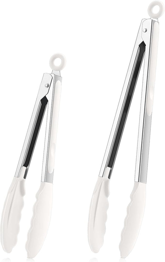TeamFar Kitchen Tongs, Heat Resistant Silicone Tongs, Locking Design & by TeamFar