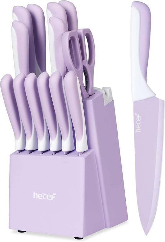 hecef 15 Pieces Kitchen Knife Set by hecef