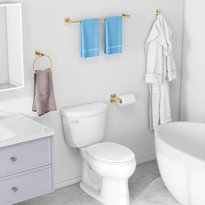 Bathroom Accessories Set, KLJKPA 4 Pieces Gold Bathroom Hardware Set, 24 inch - Image 6