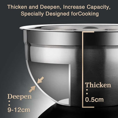 Mixing Bowls, Utensils for the Kitchen, Dishwasher Safe, 3.75L / 3.25L / 2.5L / - Image 4