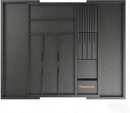 Bamboo Kitchen Drawer Organizer, Expandable Silverware Organizer - Image 2