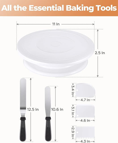 Kootek Cake Decorating Kit Baking Supplies Set Cake Turntable - Image 7