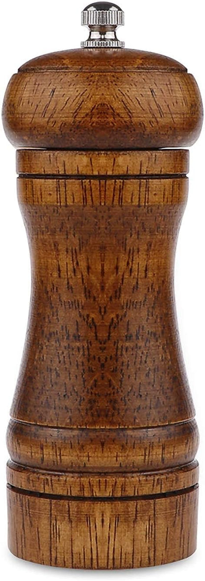 Pepper Grinder - 5 inch Pepper Mill Pepper Grinder Refillable Oak Salt and by Powstro