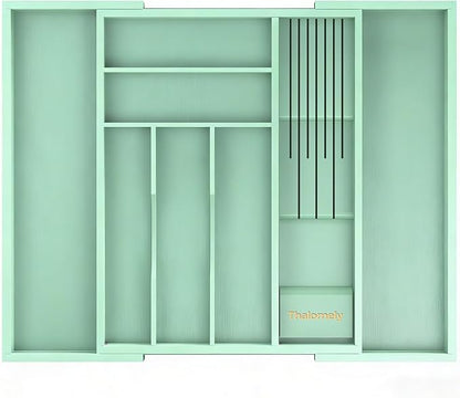 Bamboo Kitchen Drawer Organizer, Expandable Silverware Organizer - Image 2