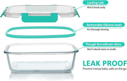 30 Pieces Glass Food Storage Containers - Image 3