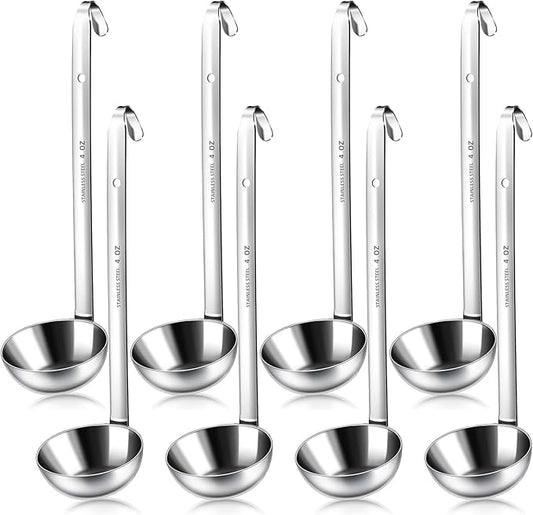 8 PCS Stainless Steel Ladle Soup Handle Ladle by LiveNaturallyLiveBarafat