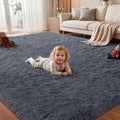 Area Rug for Living Room Bedroom: 5x7 Soft Fluffy Shag Rugs Upgrade Non-Slip by EXPEDIX