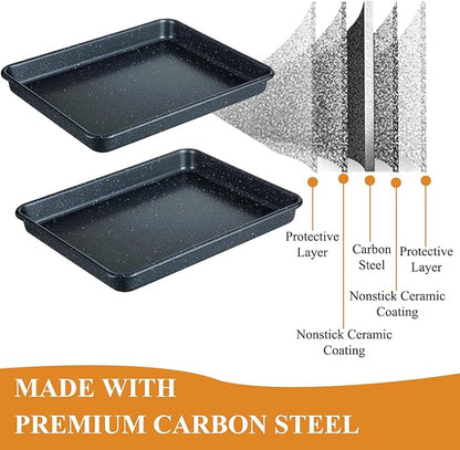 Walooza 11 Inch Nonstick Baking Sheets Set of 2, Carbon Steel Cookie Sheets - Image 4