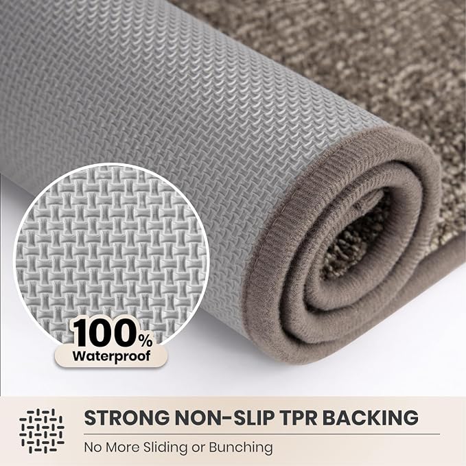 PURRUGS Dirt Trapping Door Mat Half Round 24" x 35.5", Non-Slip Machine - Image 5