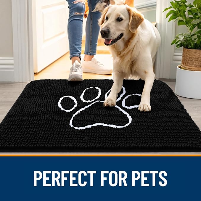 OLANLY Dog Door Mat for Muddy Paws 59x20, Paw Print Design, Absorbs Moisture - Image 6