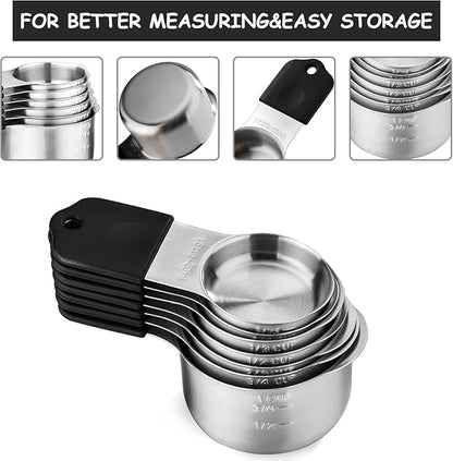 Magnetic Measuring Cups and Spoons Set, N52 Magnetic spoons Nesting Design - Image 2