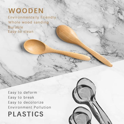 2 PCS Small Wooden Spoons, 5.8 Inch Honey Spoons - Image 3