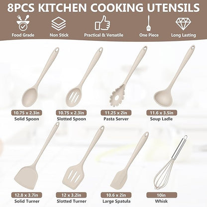 TeamFar 8 PCS Silicone Cooking Utensils - Image 2