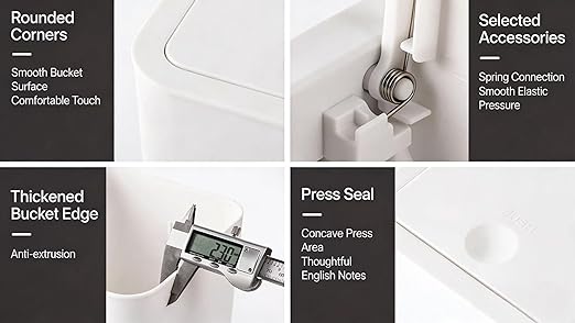 Compact Push-in Trash Can with Lid - Image 7