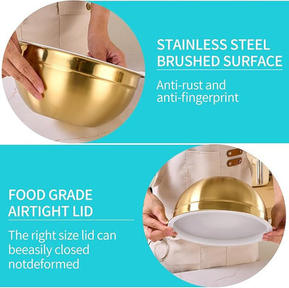 6 Piece Gold Mixing Bowls Set - Image 4