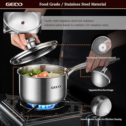 GEDO Food-Grade 316L Stainless Steel Sauce Pan - Image 4