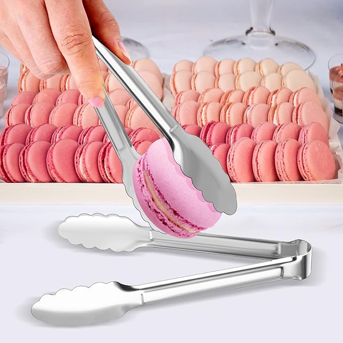 8 Pack Serving Tongs XEVOM Kitchen Tongs, Buffet Tongs, Stainless Steel Food - Image 6