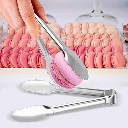 8 Pack Serving Tongs XEVOM Kitchen Tongs, Buffet Tongs, Stainless Steel Food - Image 6