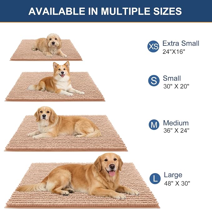 OLANLY Dog Door Mat for Muddy Paws 44x24, Ultra Absorbent Chenille Mud Doormat - Image 2