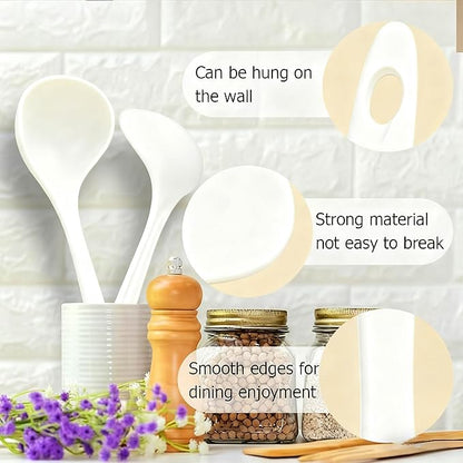 Large Plastic Serving Spoons, Disposable Heavy Duty Serving Spoons, Long Handle - Image 3