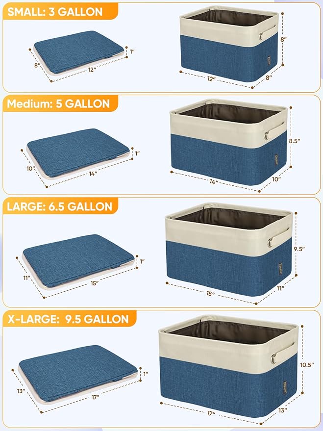 BALEINE 4 Pack Fabric Closet Storage Bins - Image 2