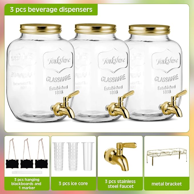 Lallisa 3 Pcs 2.5 Gallon Beverage Dispensers - Image 2