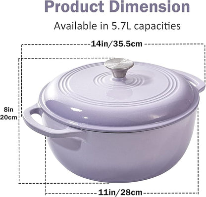 Vivicreate 6 Quart Enameled Cast Iron Dutch Oven Pot - Image 4