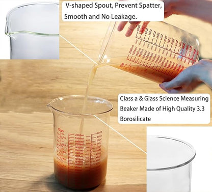High Borosilicate Glass Measuring Cup-V-Shaped Spout，Glass Measuring Beaker - Image 2