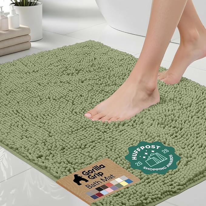 GORILLA GRIP Bath Rug Mat 60x24, Soft Absorbent Chenille, Quick Dry Microfiber by Unknown