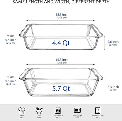 Set of 2 pcs Tempered Glass Baking Dish Set, Deep and Classic Borosilicate - Image 2