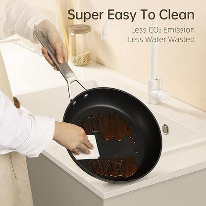 MsMk Nonstick Frying Pan, 12 InchTitanium and Diamond Non Stick Pan, Sturdy and - Image 6
