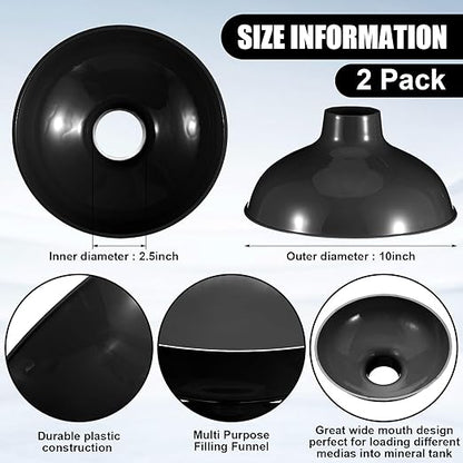 Vesici 2 Pack Extra Large Wide Mouth Funnel Black 2.5" x 10" Multi Purpose - Image 2
