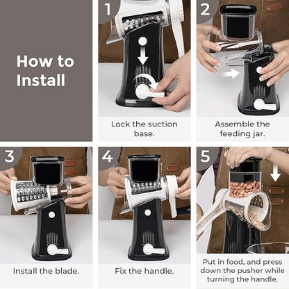 X Home 5-in-1 Rotary Cheese Grater - Image 6