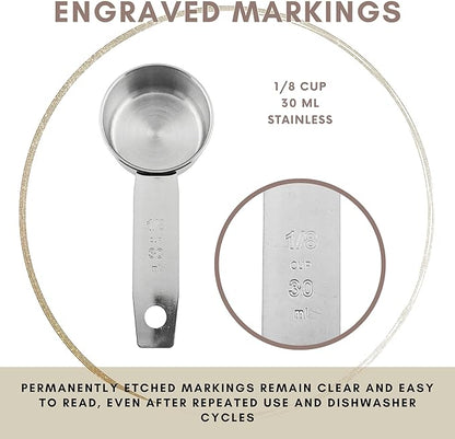 1/8 Cup Stainless Steel Measuring Cup | Sturdy Metal 30 ml | 30 cc | 1 oz | - Image 5