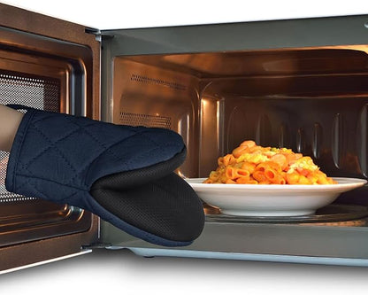 Short Oven Mitts, Heat Resistant 500°F, Silicone Grip Kitchen Gloves, Non-Slip - Image 7