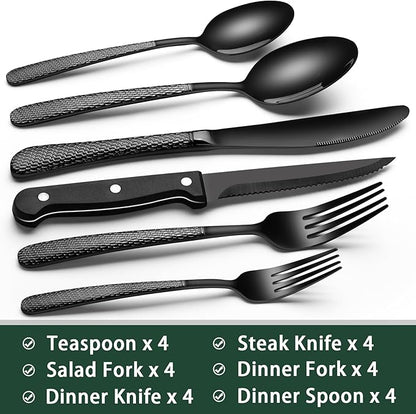 EWFEN 24-Piece Black Silverware Set - Image 2