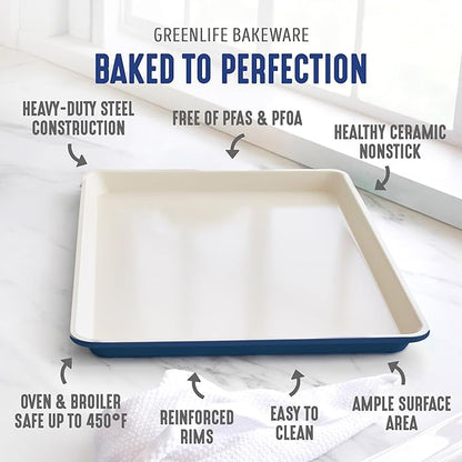 GreenLife Bakeware 18” x 13” Half Cookie Sheet Baking Pan, Non-Toxic PFAS-Free - Image 3