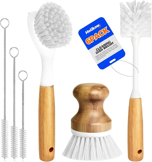 Holikme 6 Pack Dish Brush Scouring Pad Set by Holikme