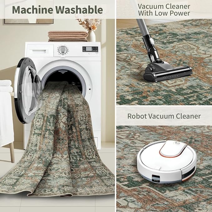 Rugxara 8x10 Area Rugs for Living Room Bedroom, Large Washable Rug, Non Slip & - Image 7