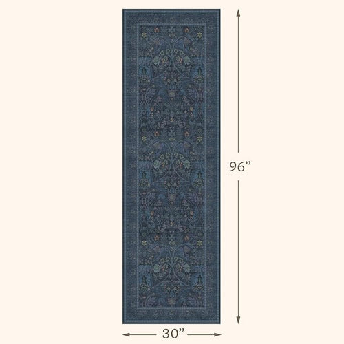 2'6"x8' 8ft Kitchen Runner Rugs Washable, Dark Blue Long Runner Rugs Non Slip - Image 2