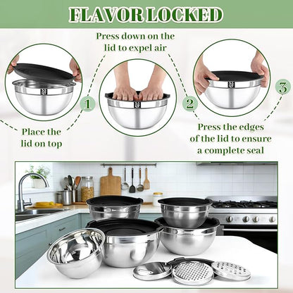 8PCS Mixing Bowls with Lids Set - Image 5