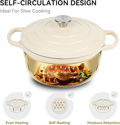 Miereirl 6 Quart Enameled Dutch Oven Pot - Image 2