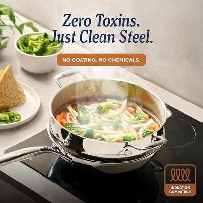 LEGEND COOKWARE 5-Ply Stainless Steel 6-Quart Stock Pot - Image 2
