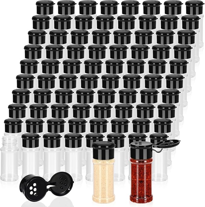 Amyhill 100 Pcs Plastic Spice Bottles Spice Jars by Amyhill