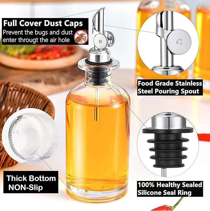 Pafusen 6 Pack Auto Flip Olive Oil Dispenser, Liquor Pour Spout, Oil Dispenser - Image 3