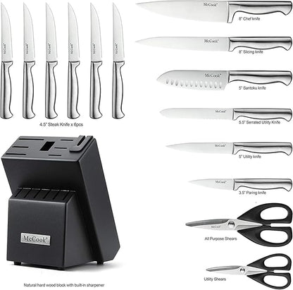 McCook® Knife Sets, German Stainless Steel Knife Block Sets - Image 2