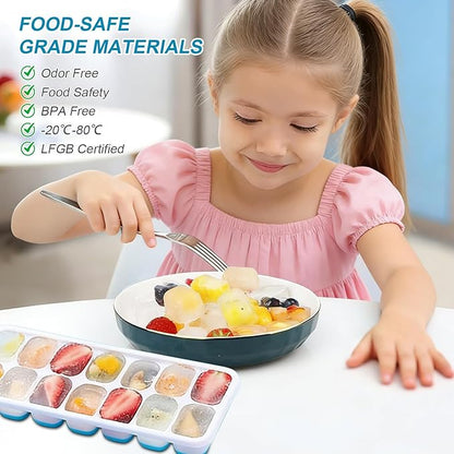 Ice Cube Tray with Lid, Easy-Release, Ice Cube Tray, Spill-Resistant, - Image 7