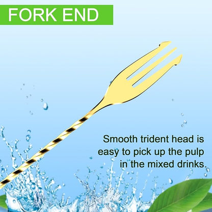 BRIOUT 2 Pcs Bar Spoon, 12 Inches Long Handle Drink Stirrer, Stainless Steel - Image 5