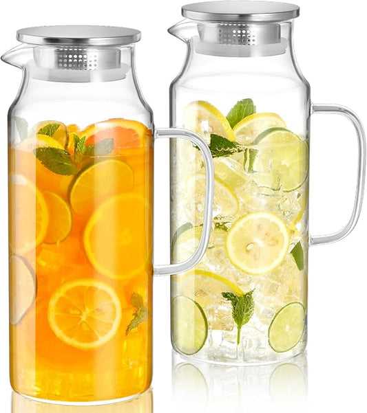2 Liter 68 oz Glass Pitcher by Unknown